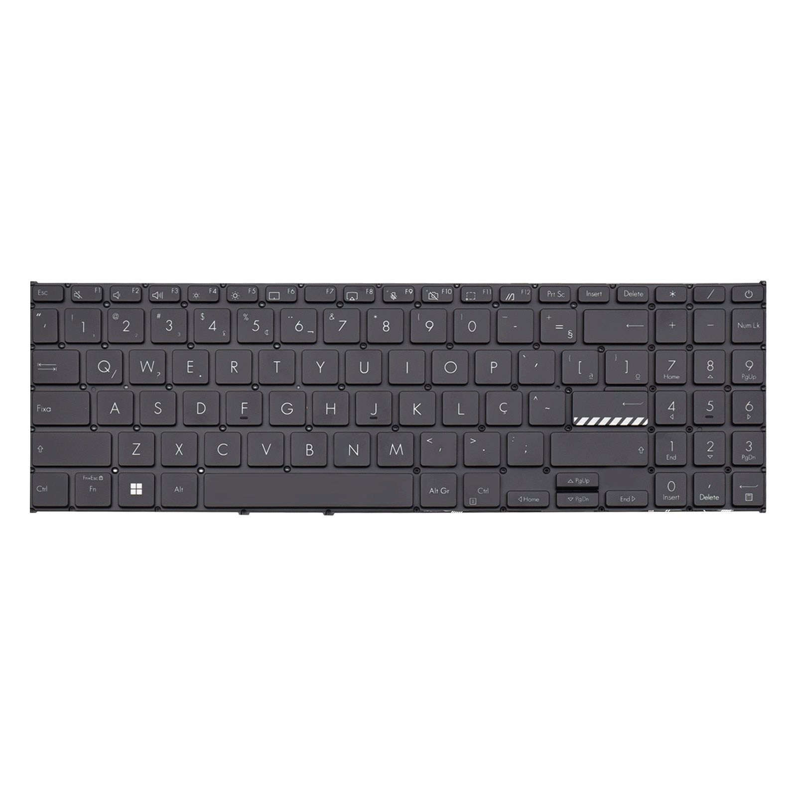 Teclado para Notebook Asus VivoBook m1603qa, ABNT2 Preto, possui teclas confortáveis e 12 meses de garantia.