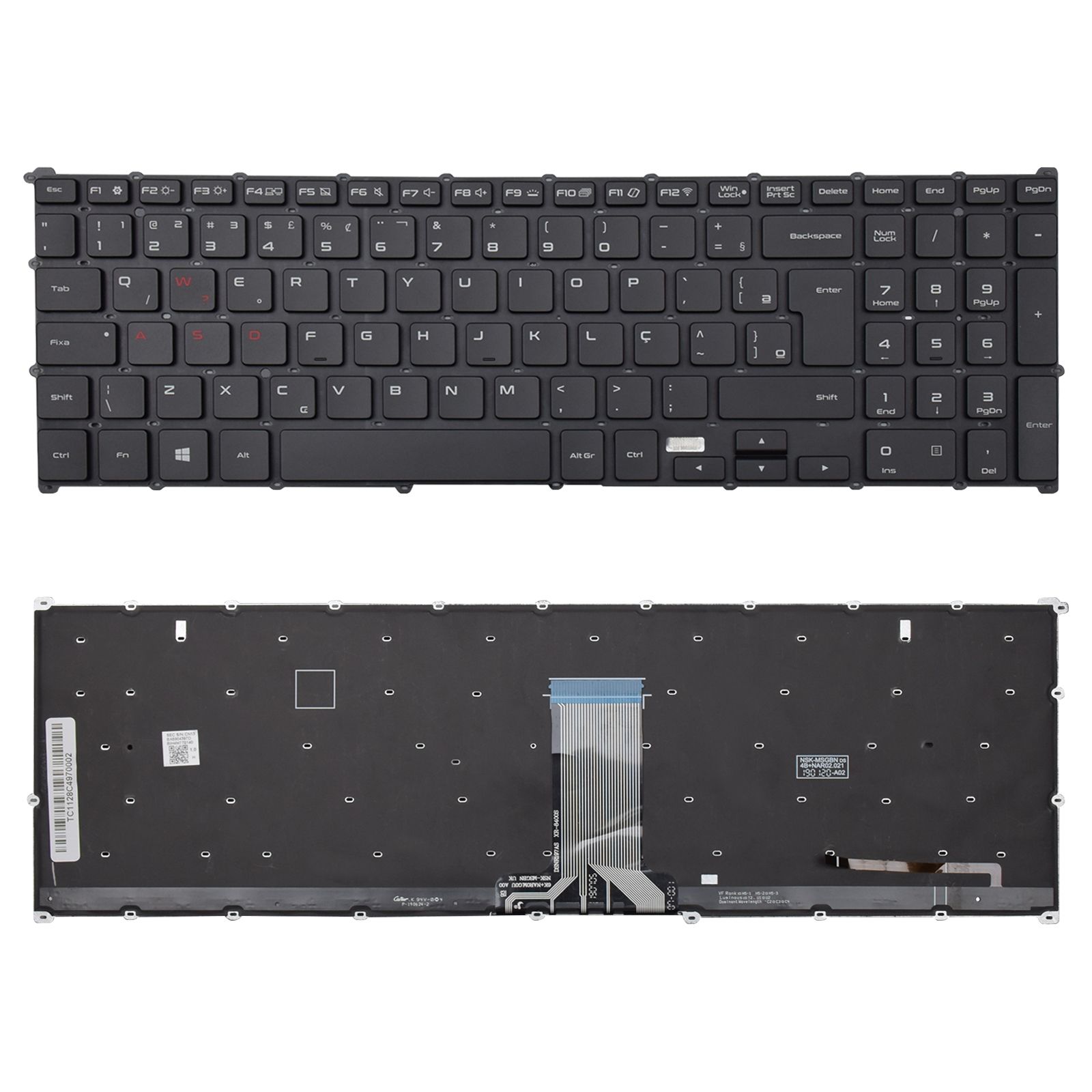 Teclado para Notebook Samsung Part Number NSK-MSGBN ABNT2 Preto possui teclas confortáveis e 12 meses de garantia