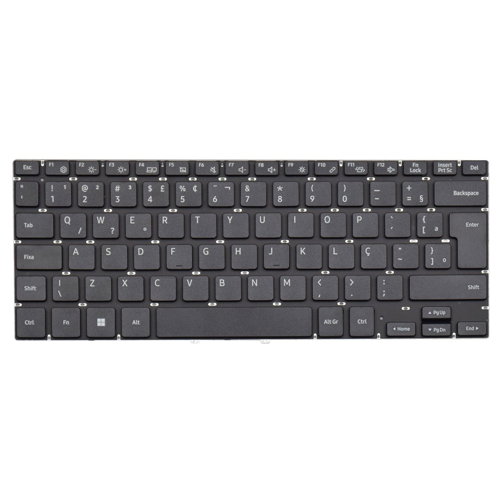 Teclado para Notebook Samsung Galaxy Book Go NP340XLA-K04BR, ABNT2 Preto, possui teclas confortáveis e 12 meses de garantia.