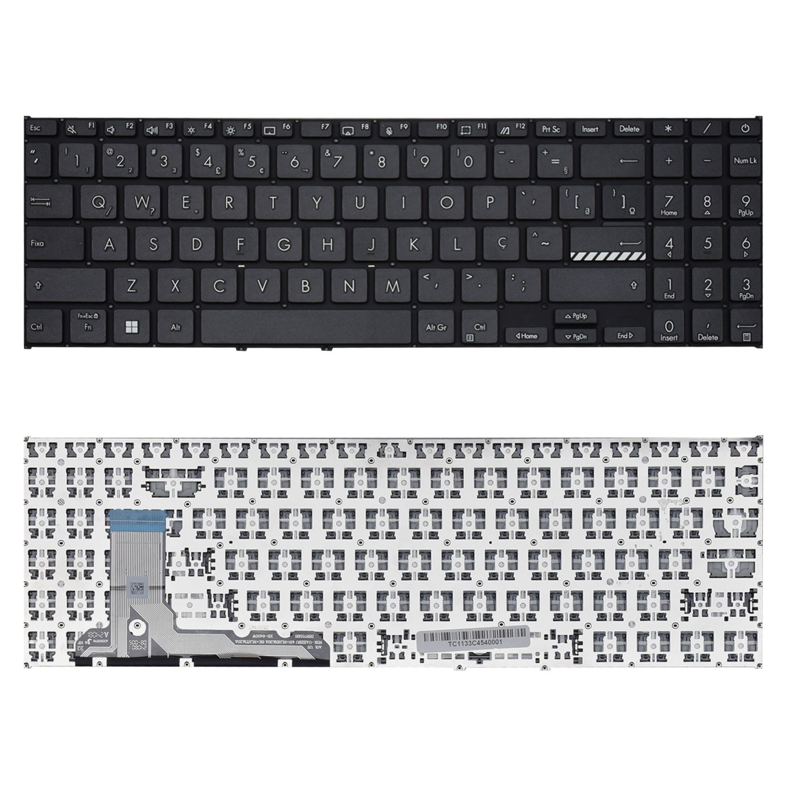 Teclado para Notebook Asus VivoBook 15 e1504g, ABNT2 Cinza, possui teclas confortáveis e 12 meses de garantia.