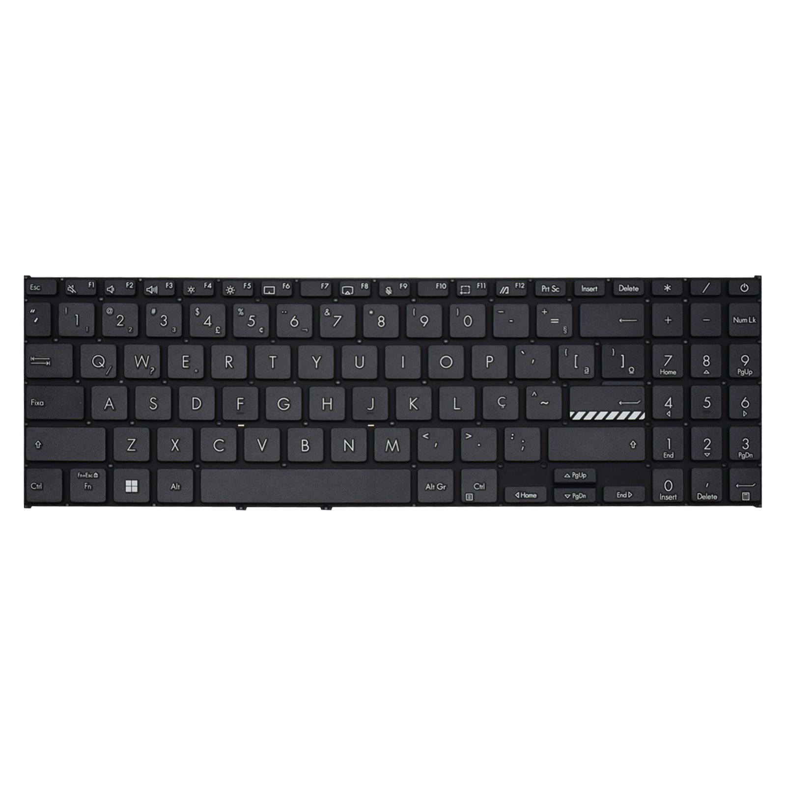 Teclado para Notebook Asus Vivobook com padrão ABNT2 Grafite possui teclas confortáveis com Ç e 12 meses de garantia
