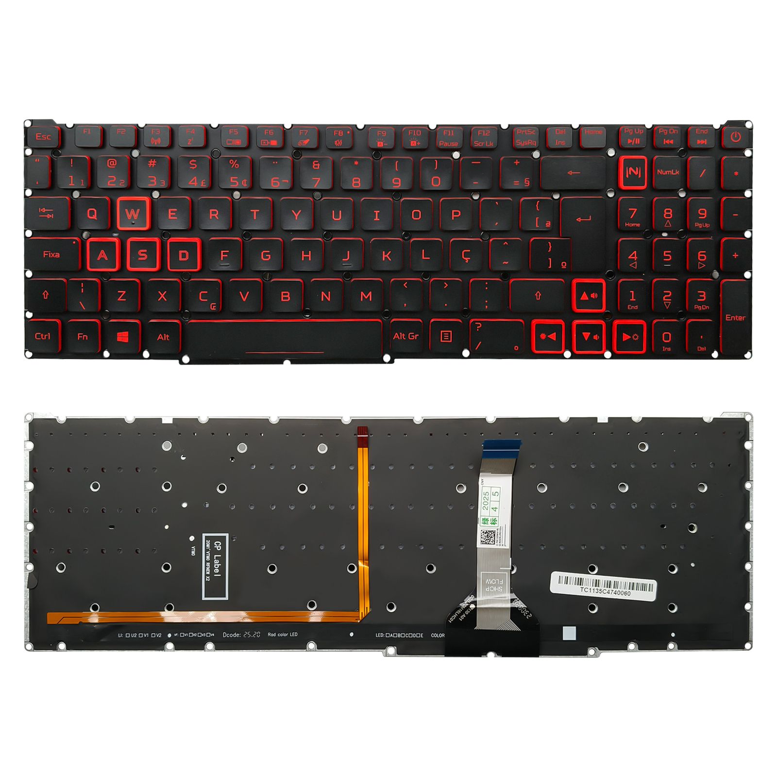 Teclado para Notebook Acer Nitro AN515-54-58CL ABNT2 Preto