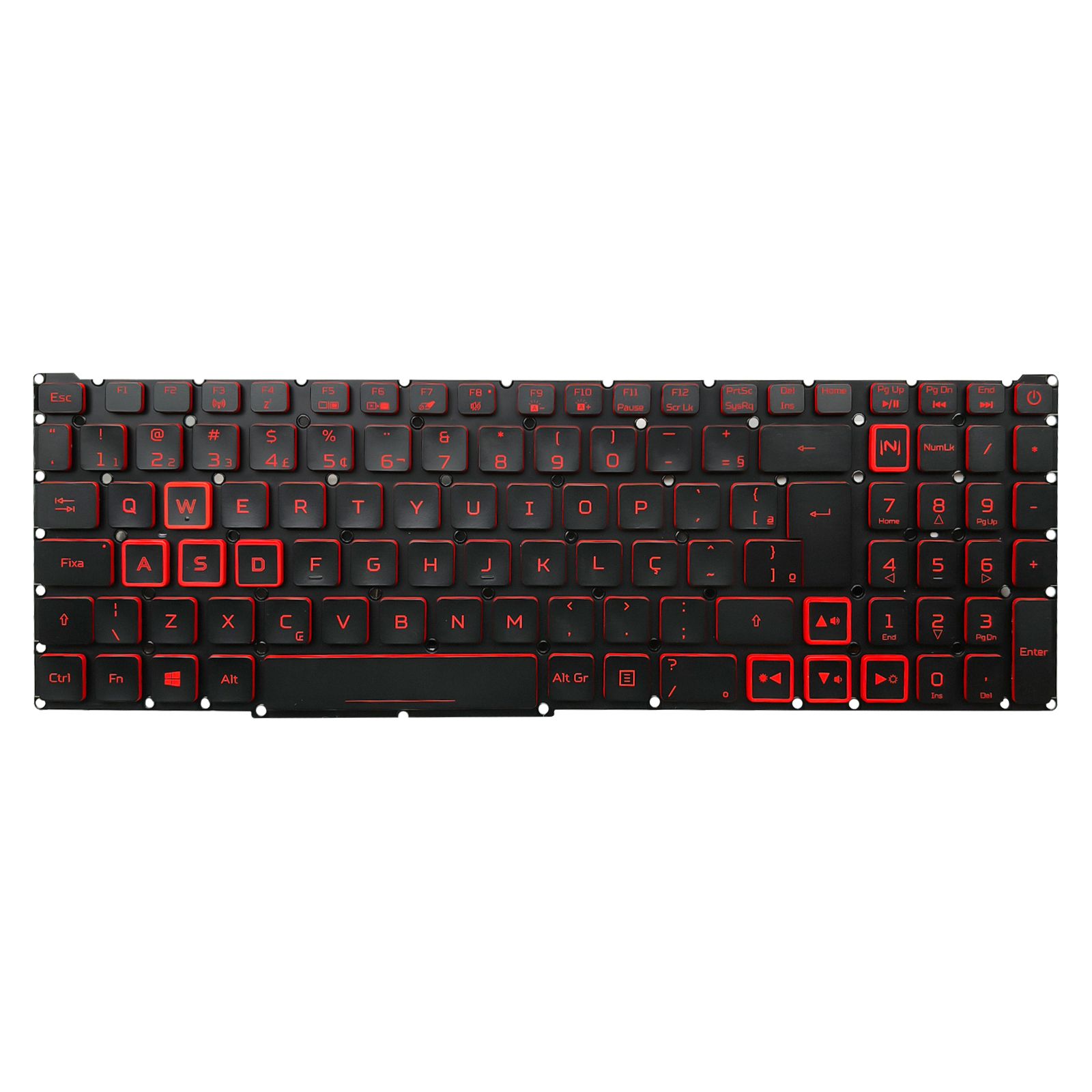 Teclado para Notebook Acer Aspire com padrão ABNT2 Preto possui teclas confortáveis com Ç e 12 meses de garantia