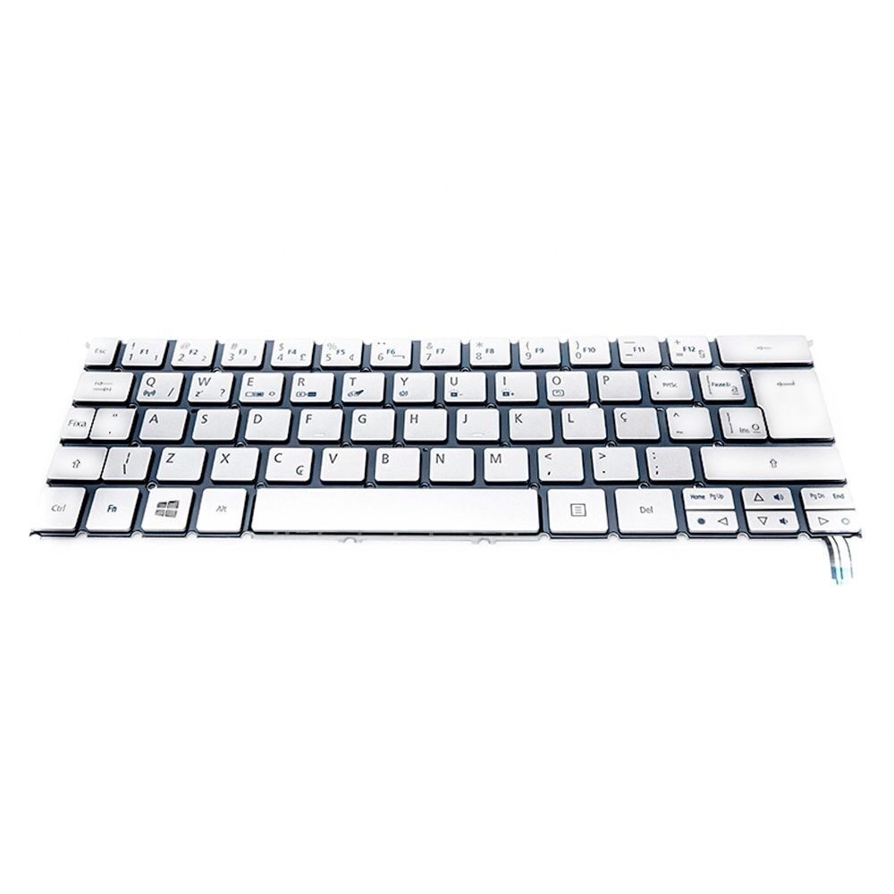 Teclado para Notebook Acer Aspire s7-392-7885, ABNT2 Branco, possui teclas confortáveis e 12 meses de garantia.