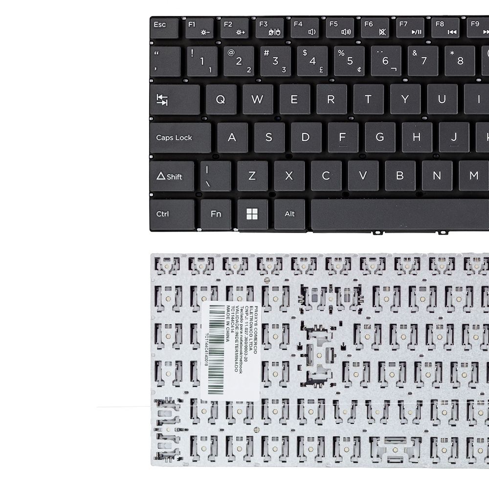 Teclado para Notebook Positivo Duo C4128ABR, ABNT2 Preto, possui teclas confortáveis e 12 meses de garantia.