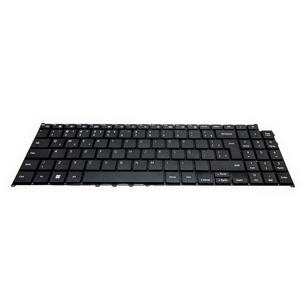 Teclado para Notebook Samsung Galaxy Book NP550XED-KF3BR, ABNT2 Preto, possui teclas confortáveis e 12 meses de garantia.