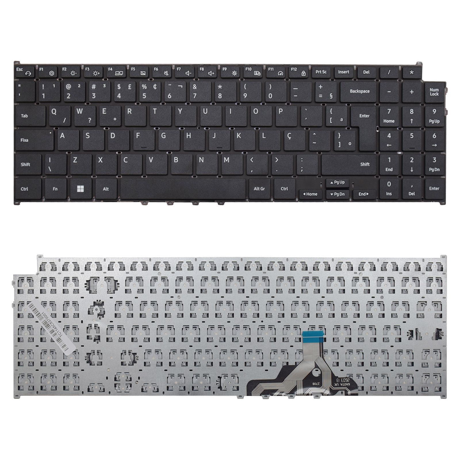 Teclado para Notebook Samsung Galaxy Book 2 NP550XED ABNT2 Preto
