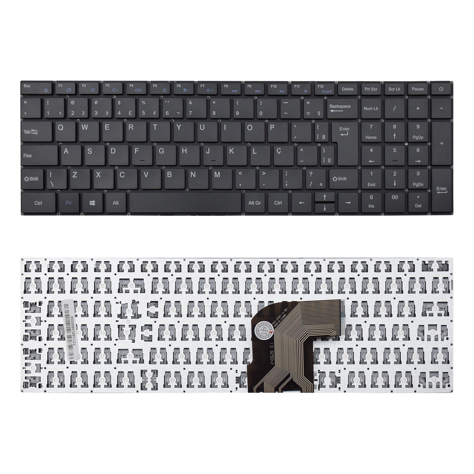 Teclado para Notebook Philco Part Number NB019-24BR, ABNT2 Preto, possui teclas confortáveis e 12 meses de garantia.