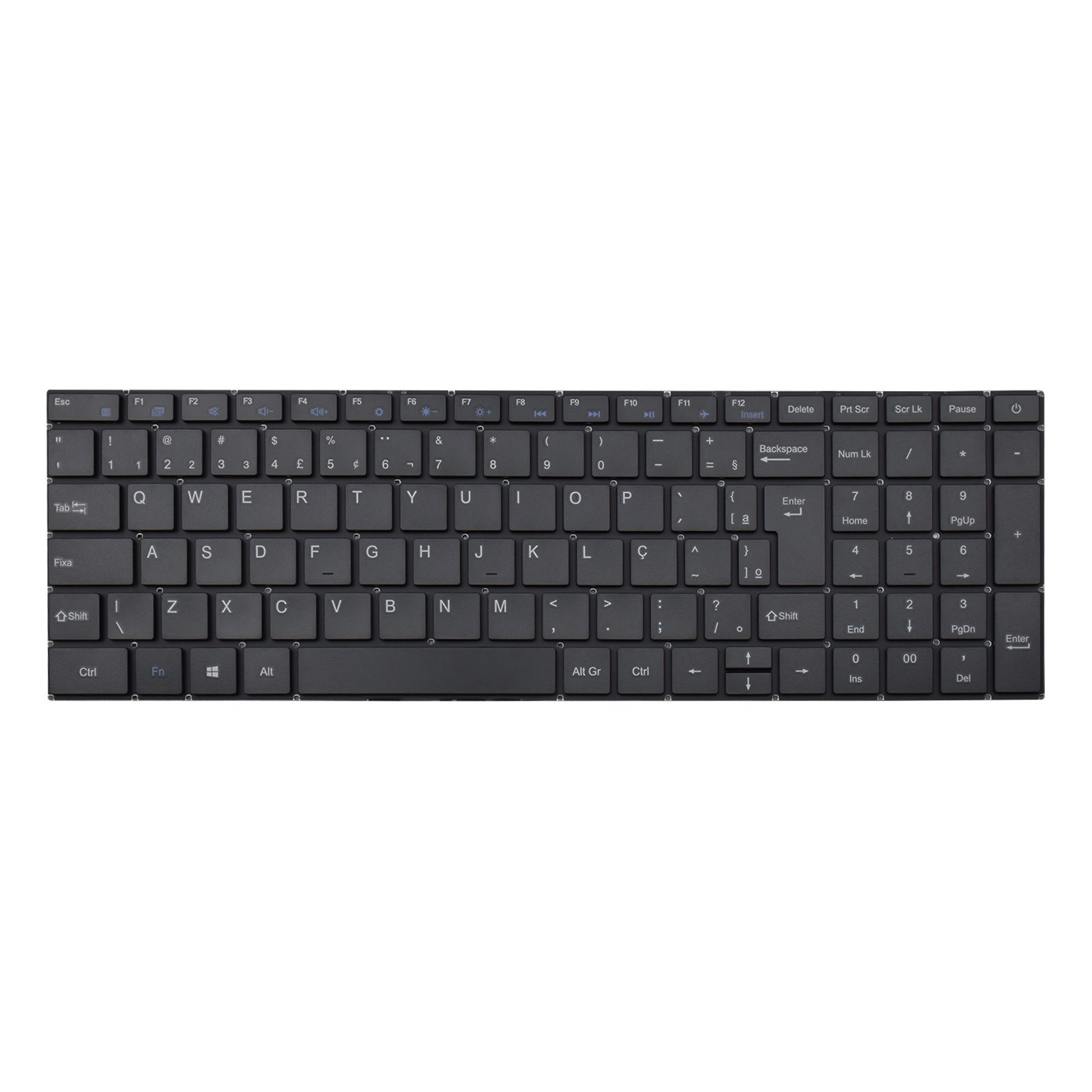 Teclado para Notebook Philco Part Number NB019-24BR, ABNT2 Preto, possui teclas confortáveis e 12 meses de garantia.