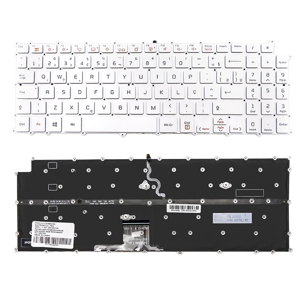 Teclado para Notebook Lg Gram AEW73809825 Branco