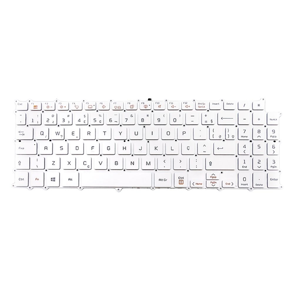 Teclado para Notebook Lg Gram 15 15Z970, ABNT2 Branco, possui teclas confortáveis e 12 meses de garantia.