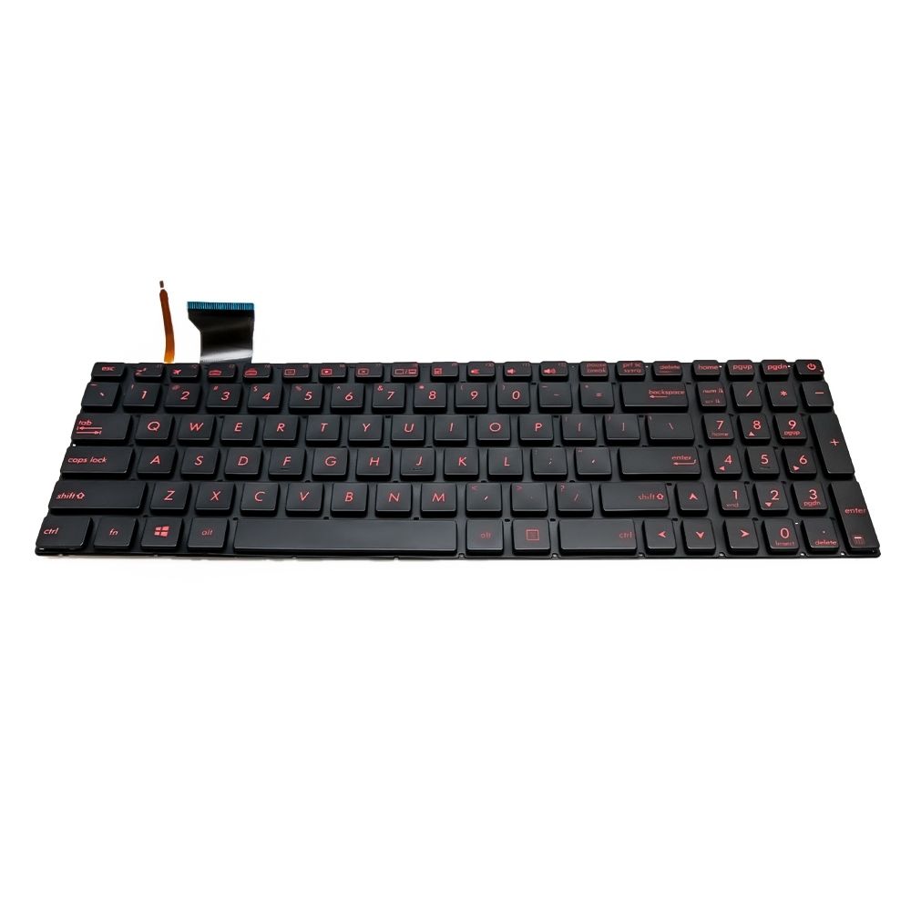 Teclado para Notebook Asus Rog GL552V, Inglês Internacional - US Preto, possui teclas confortáveis e 12 meses de garantia.