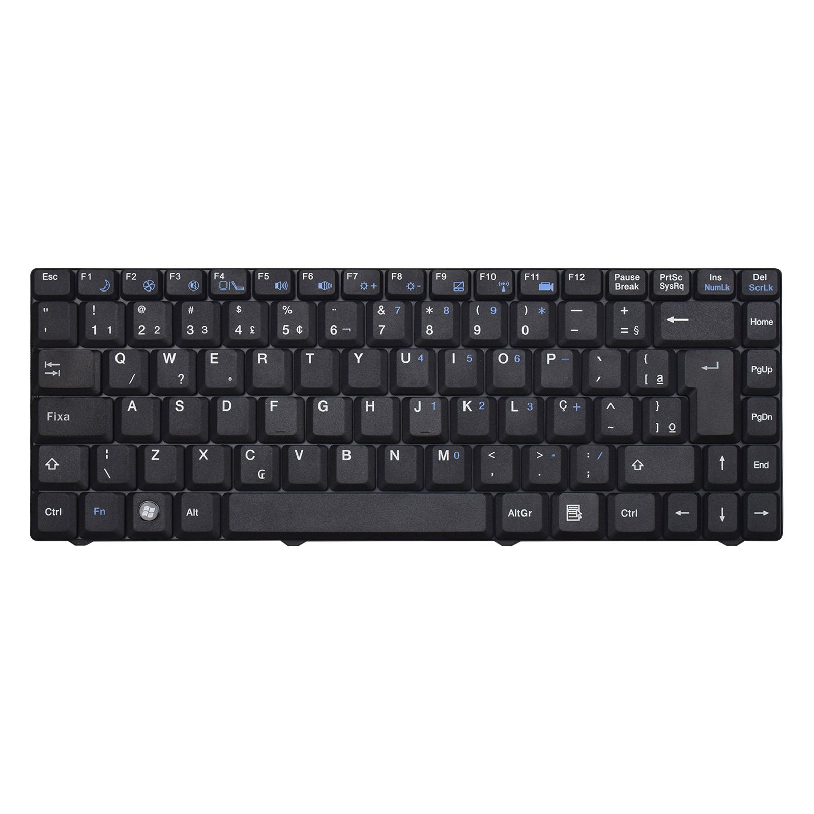Teclado para Notebook Cce Win com padrão ABNT2 - F10 WI-FI Preto possui teclas confortáveis com Ç e 12 meses de garantia