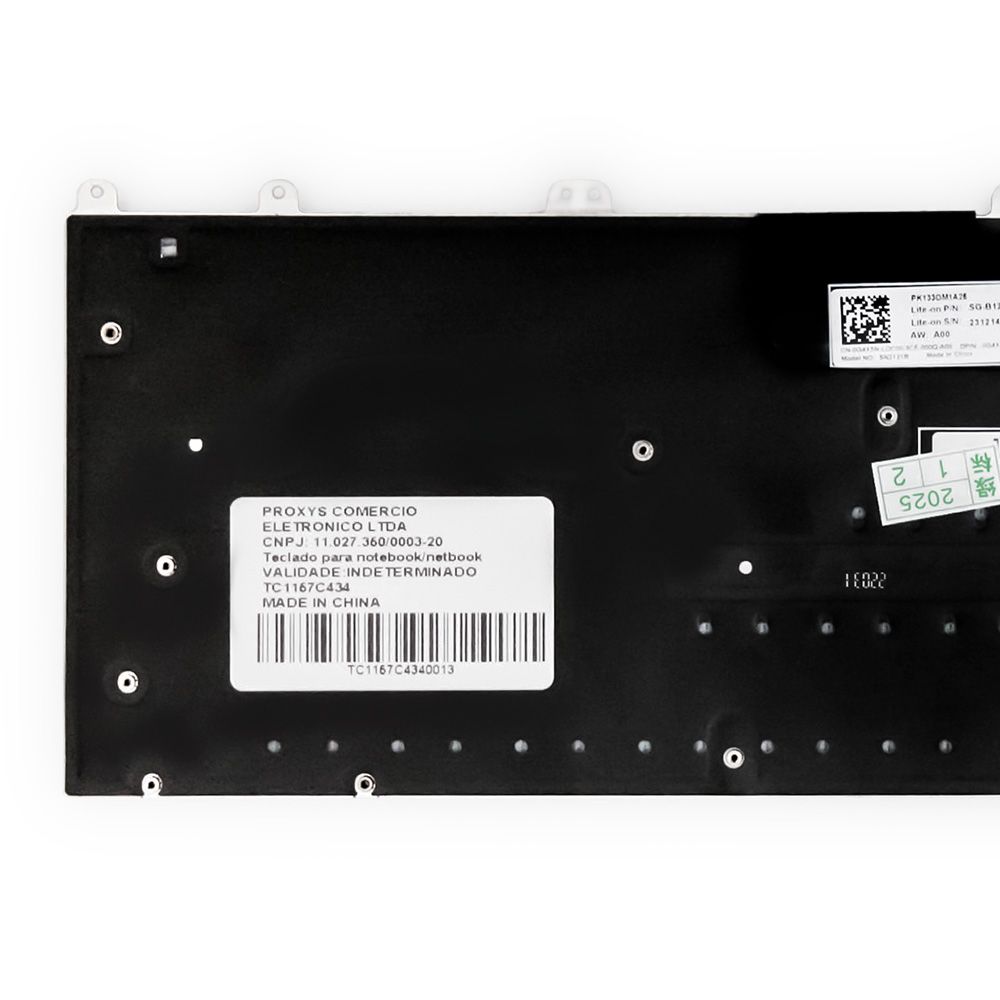 Teclado para Notebook compatível com Part Number 0DM4K8, ABNT2 Preto, possui teclas confortáveis e 12 meses de garantia.