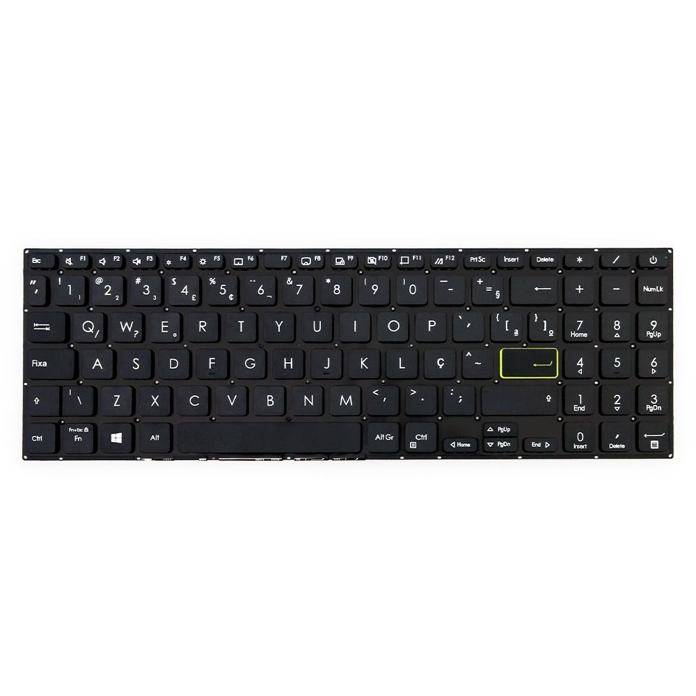 Teclado para Notebook Asus Vivobook L510MA, ABNT2 Preto, possui teclas confortáveis e 12 meses de garantia.