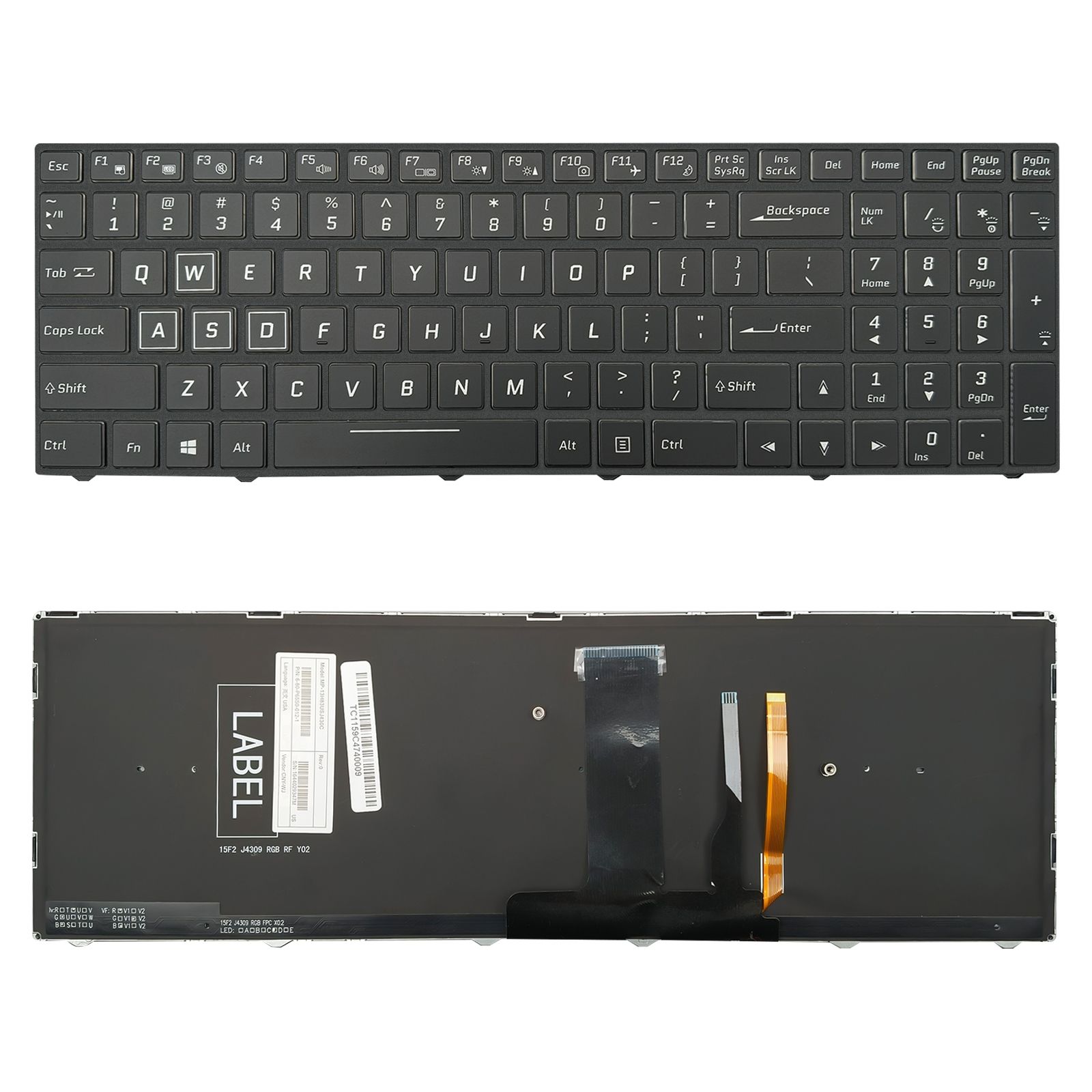 Teclado para Notebook Avell Full Range G1746 MX ABNT2 Preto possui teclas confortáveis e 12 meses de garantia