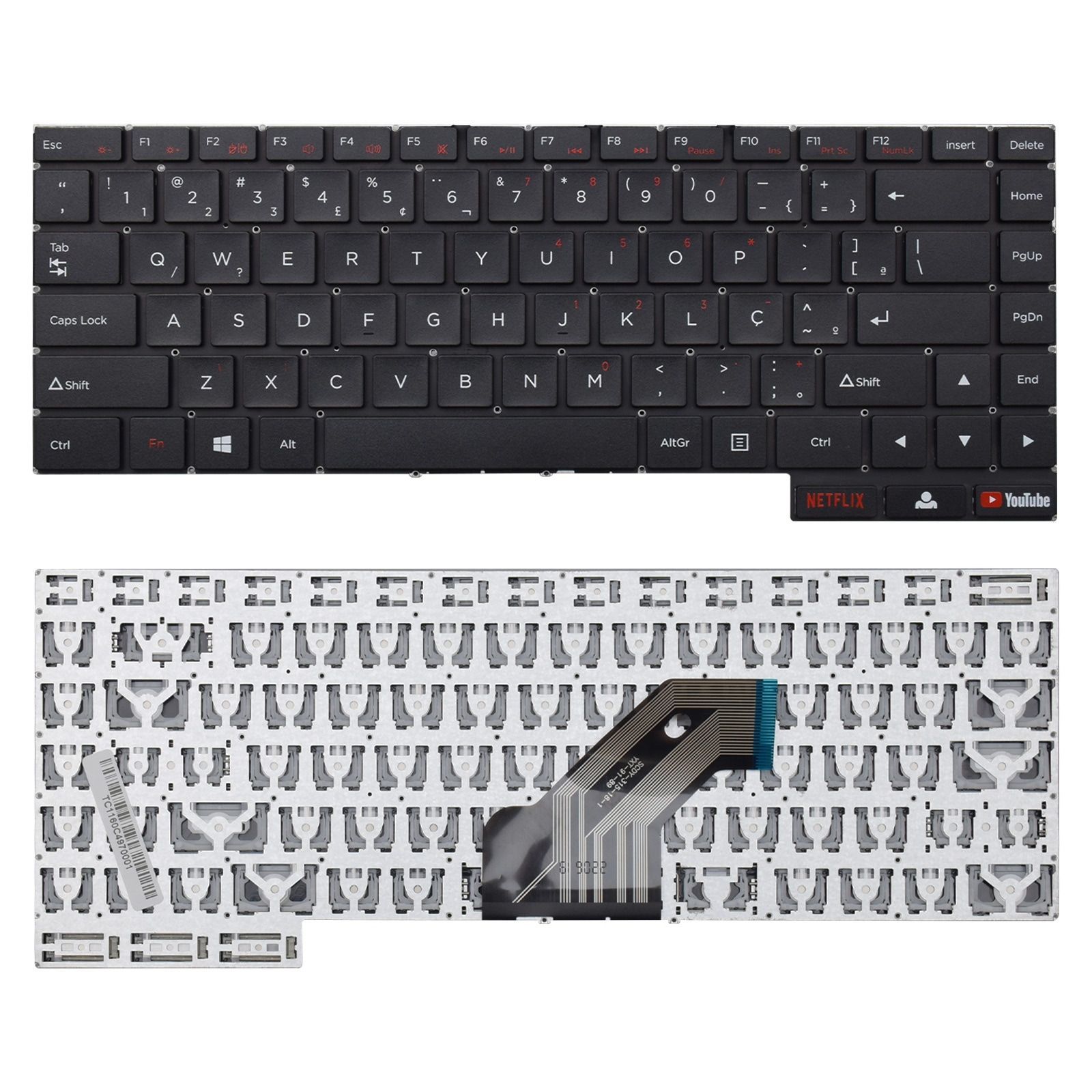 Teclado para Notebook Positivo Motion L341TB ABNT2 Preto possui teclas confortáveis e 12 meses de garantia