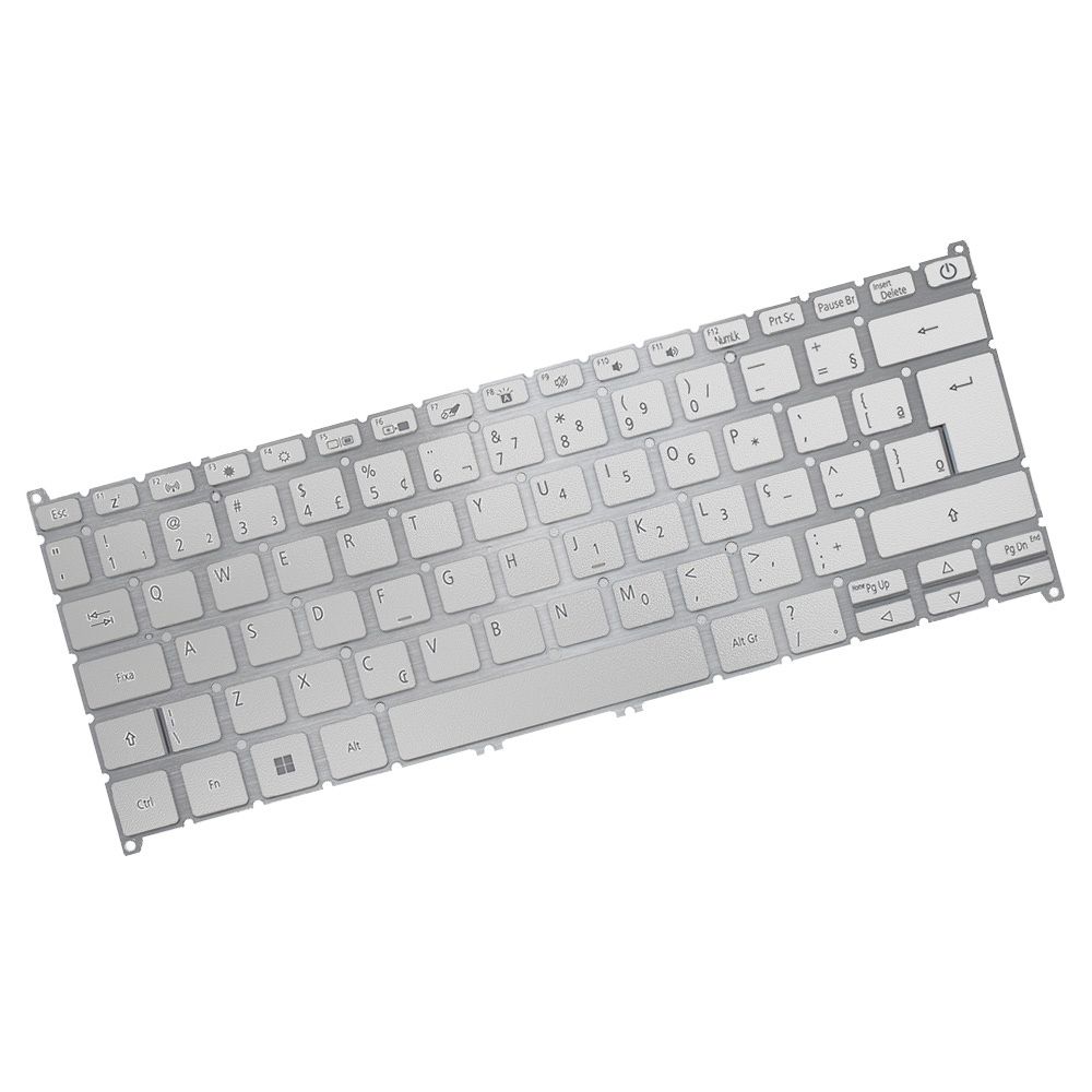 Teclado para Notebook Acer Swift SF314-54, ABNT2 Prata, possui teclas confortáveis e 12 meses de garantia.