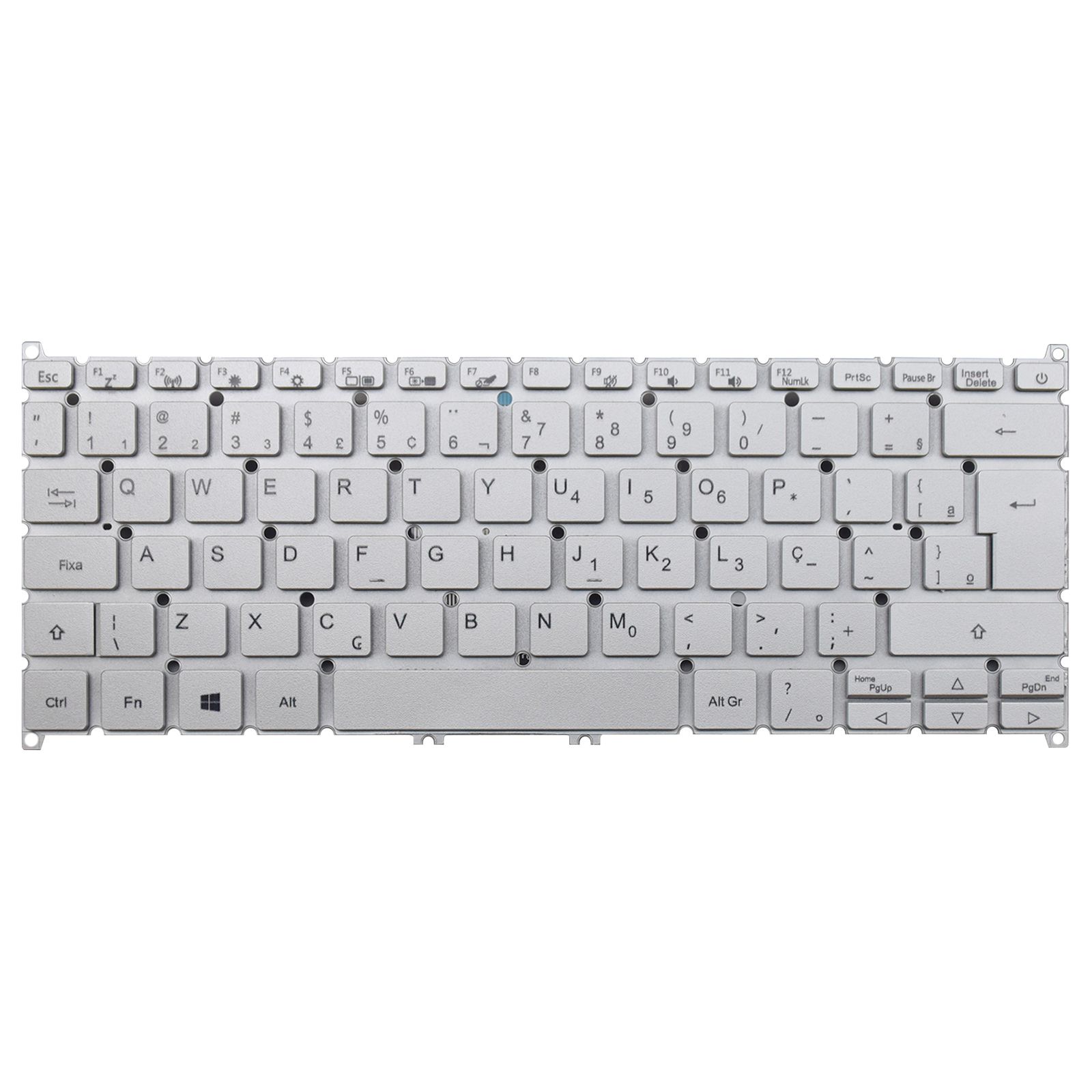 Teclado para Notebook Acer Swift com padrão ABNT2 Prata possui teclas confortáveis com Ç e 12 meses de garantia