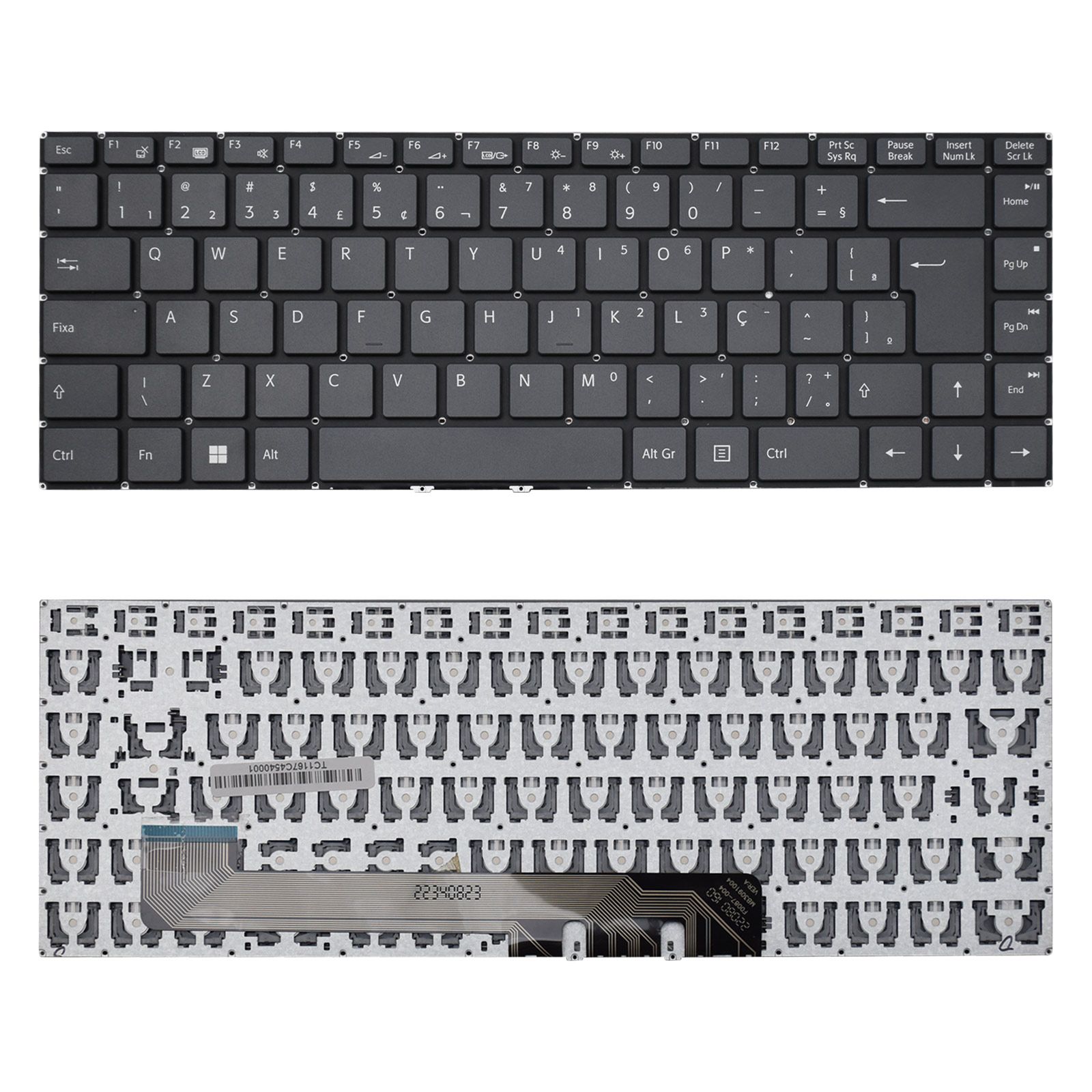 Teclado para Notebook compatível com Part Number V6399B, ABNT2 Preto, possui teclas confortáveis e 12 meses de garantia.