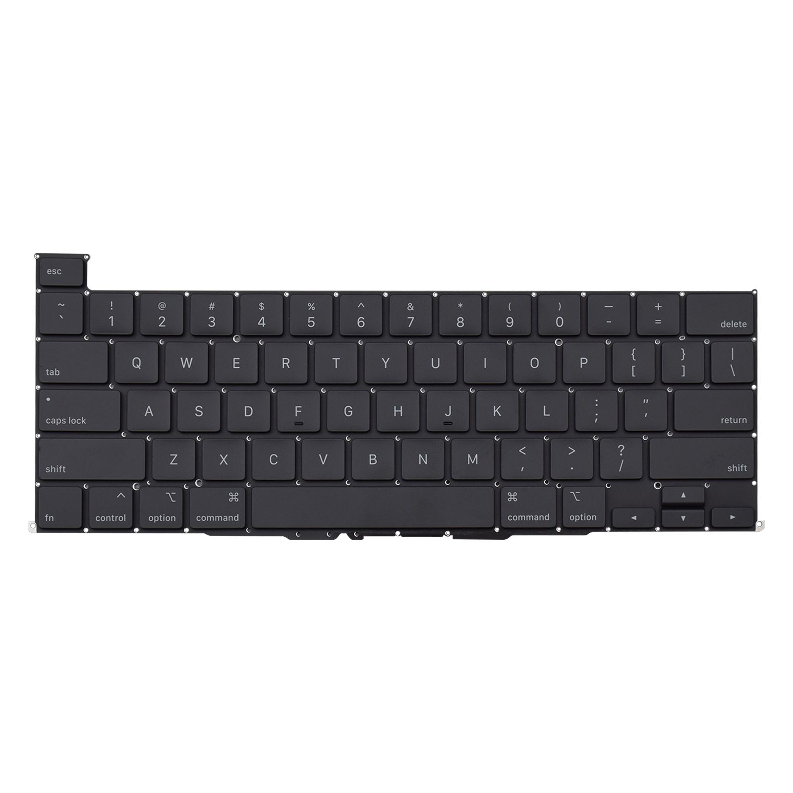 Teclado para Notebook Apple Macbook Pro 16 com padrão Inglês Internacional - US Preto possui teclas confortáveis com Ç e 12 meses de garantia