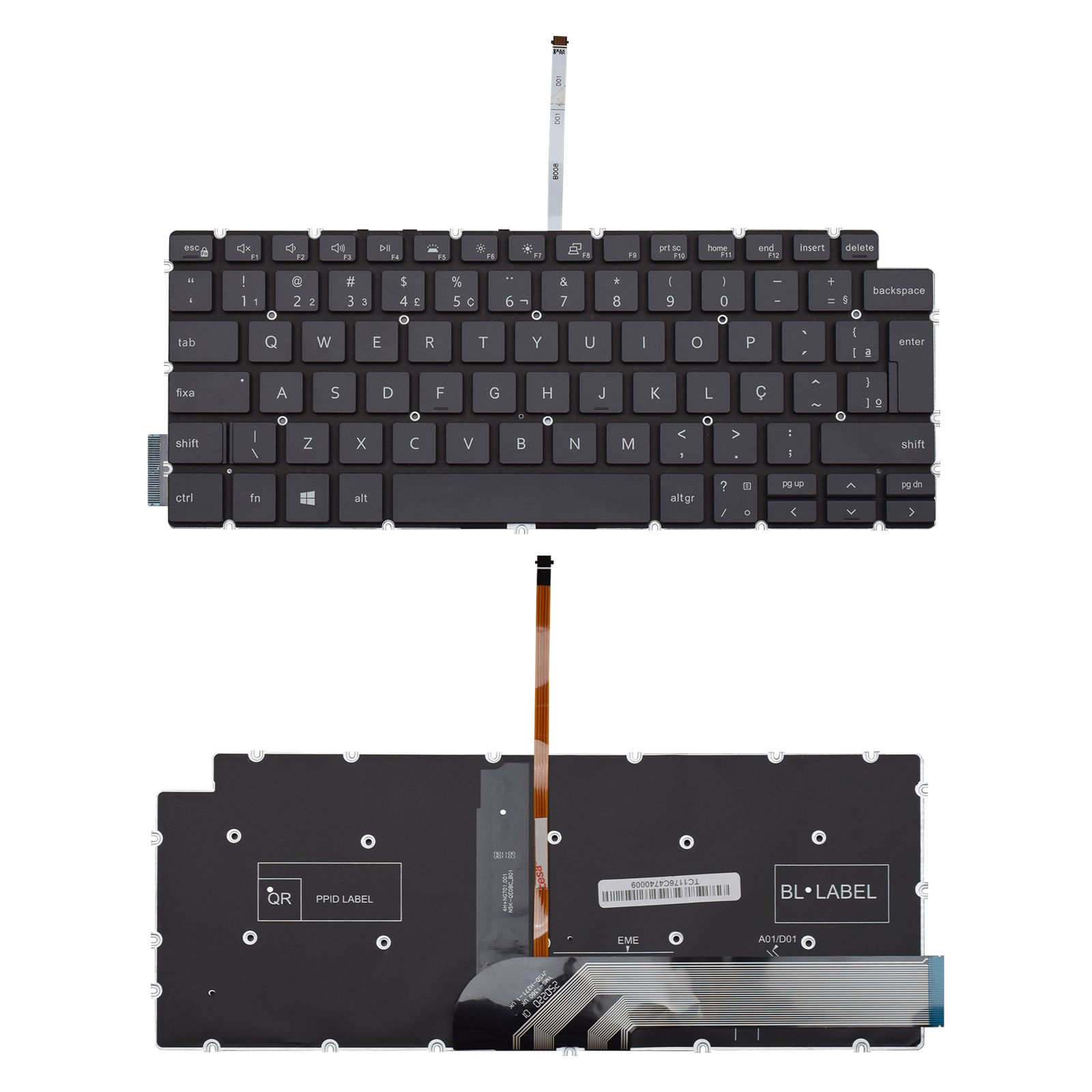 Teclado para Notebook Dell Vostro 3405 Com Iluminação ABNT2 Preto