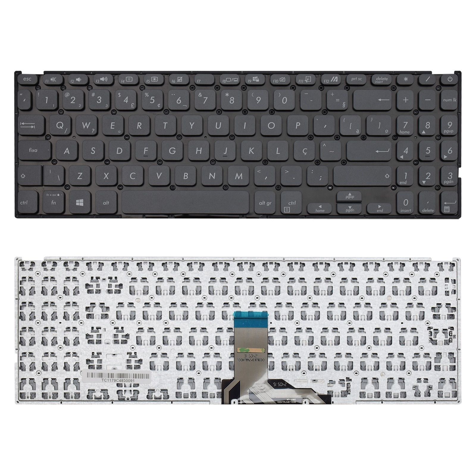 Teclado para Notebook Asus Vivobook X515KA-EJ303WS ABNT2 Cinza possui teclas confortáveis e 12 meses de garantia