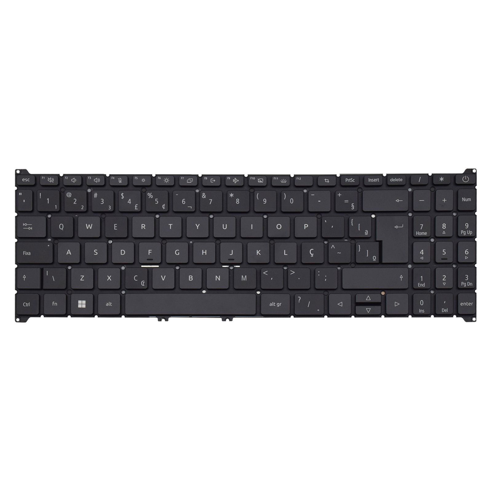 Teclado para Notebook Acer Aspire Go AG15-51P-54EE ABNT2 Preto possui teclas confortáveis e 12 meses de garantia
