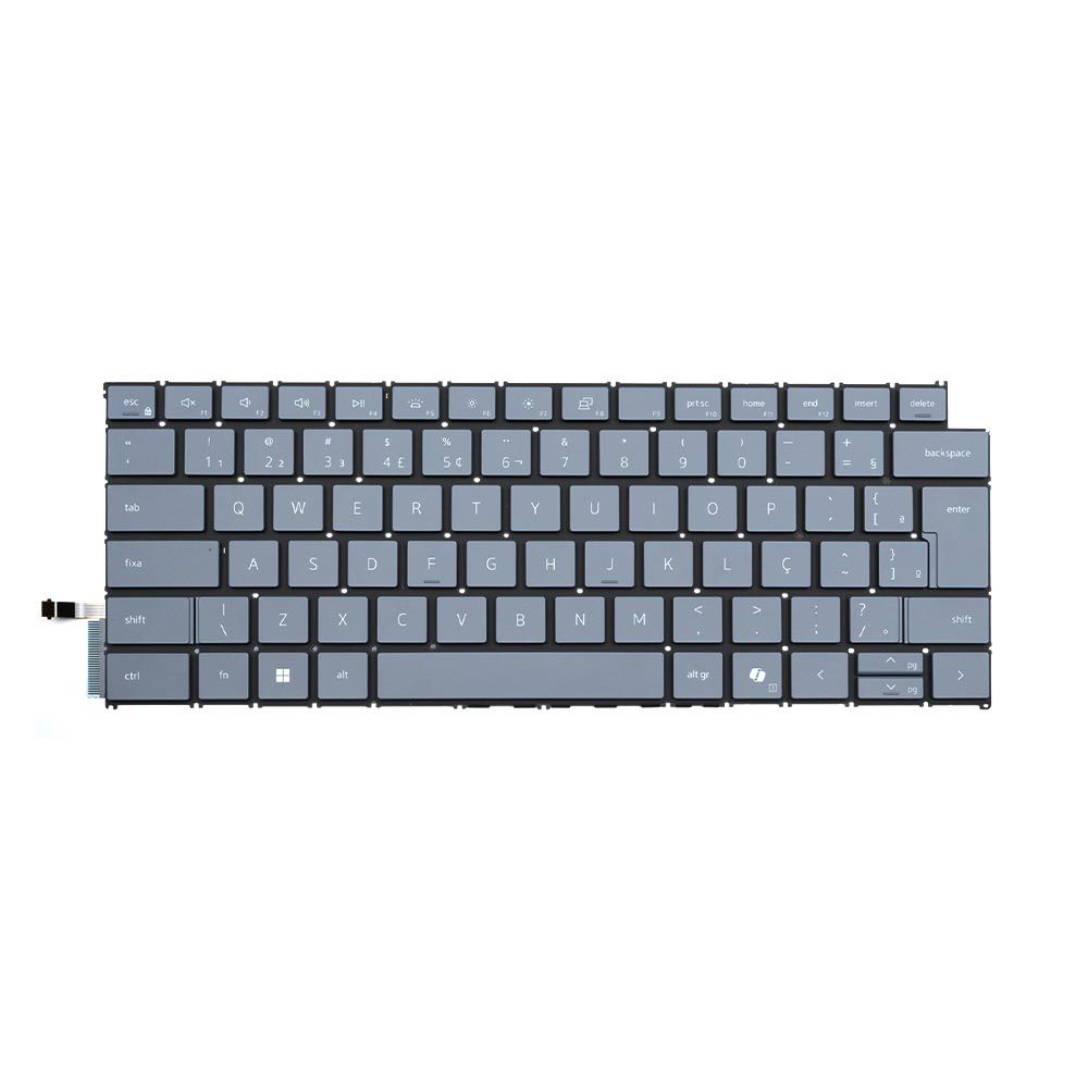 Teclado para Notebook Dell Inspiron com padrão ABNT2 Cinza possui teclas confortáveis com Ç e 12 meses de garantia