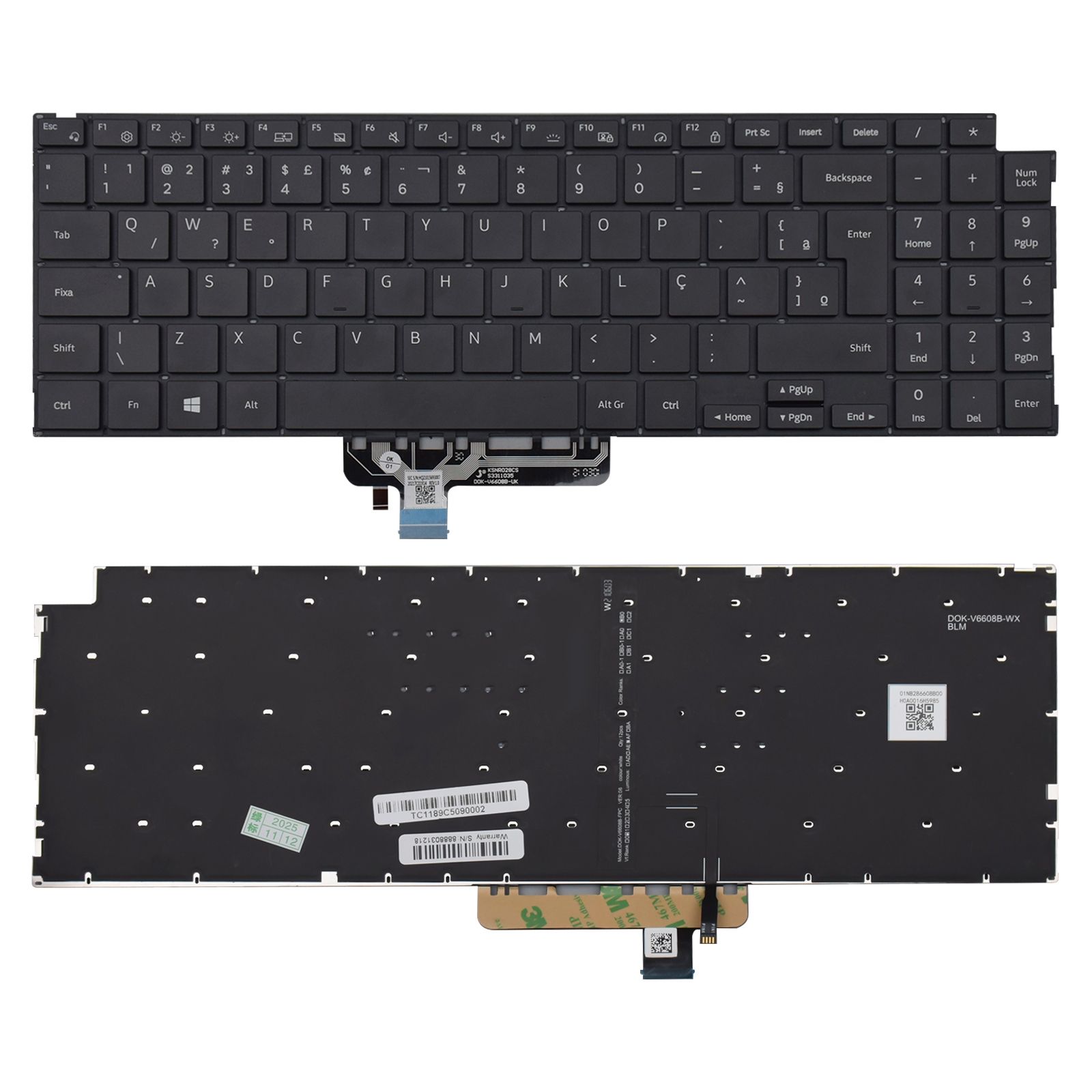 Teclado para Notebook Samsung Galaxy Book com padrão ABNT2 Preto possui teclas confortáveis com Ç e 12 meses de garantia