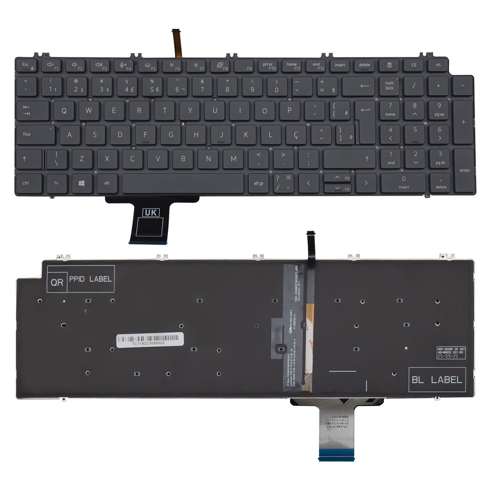 Teclado para Notebook Dell Precision com padrão ABNT2 Preto possui teclas confortáveis com Ç e 12 meses de garantia
