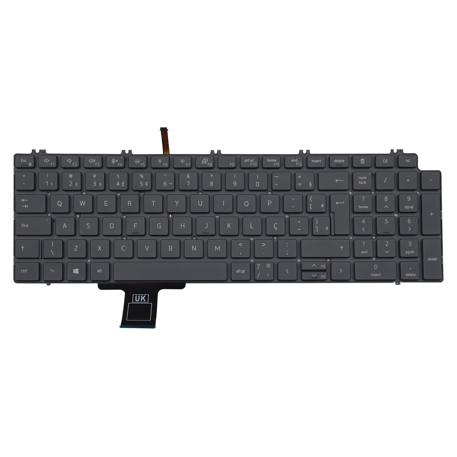 Teclado para Notebook Dell Precision com padrão ABNT2 Preto possui teclas confortáveis com Ç e 12 meses de garantia