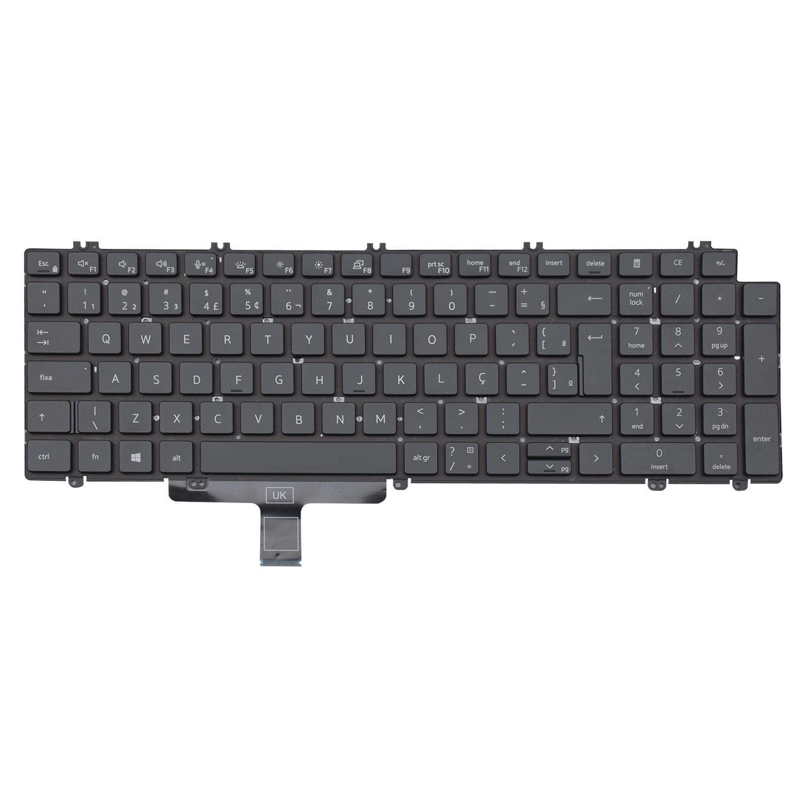 Teclado para Notebook Dell Latitude com padrão ABNT2 Preto possui teclas confortáveis com Ç e 12 meses de garantia