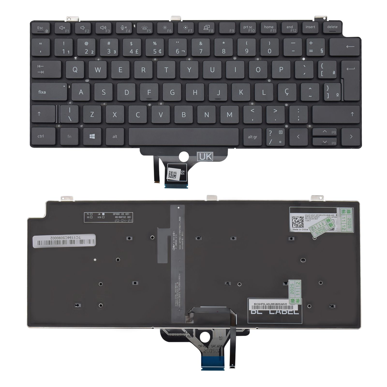 Teclado para Notebook Dell Latitude com padrão ABNT2 Preto possui teclas confortáveis com Ç e 12 meses de garantia