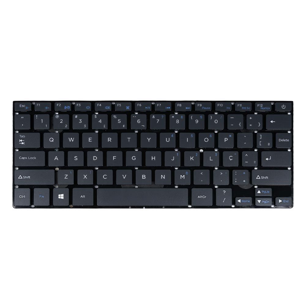 Teclado para Notebook Positivo Motion com padrão ABNT2 Preto possui teclas confortáveis com Ç e 12 meses de garantia