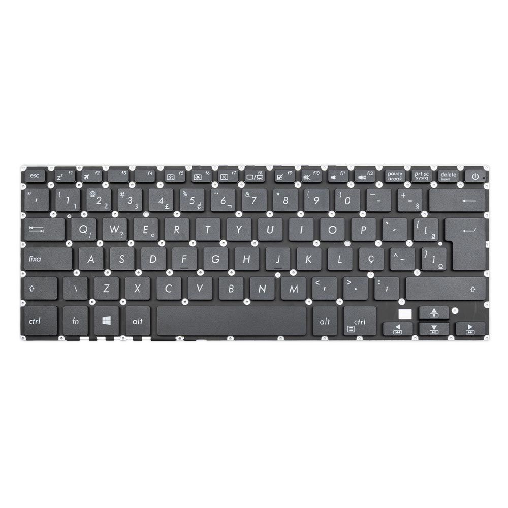 Teclado para Notebook Asus com padrão ABNT2 Preto possui teclas confortáveis com Ç e 12 meses de garantia