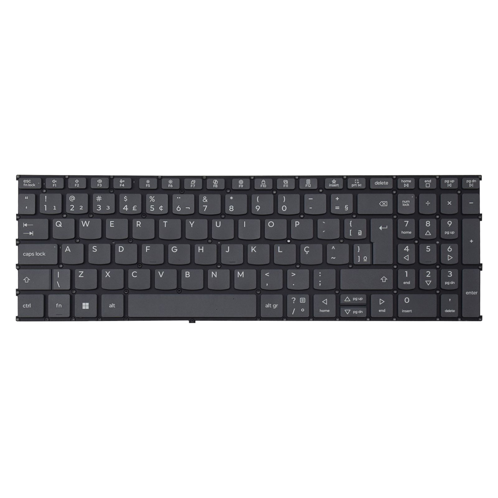 Teclado para Notebook Lenovo Ideapad com padrão ABNT2 Cinza possui teclas confortáveis com Ç e 12 meses de garantia