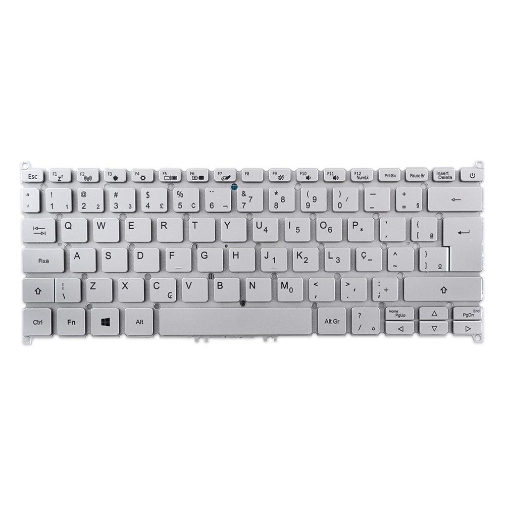 Teclado para Notebook Acer Aspire com padrão ABNT2 Prata possui teclas confortáveis com Ç e 12 meses de garantia