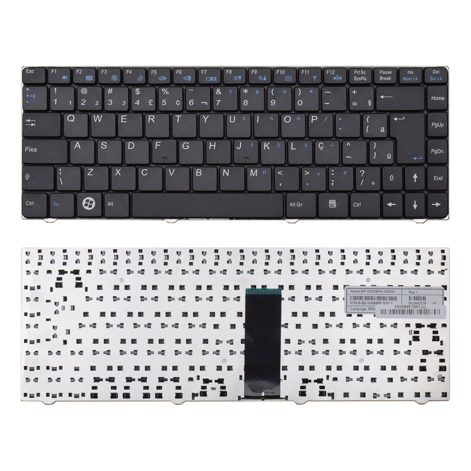 Teclado para Notebook Philco 14D-P723WS, ABNT2 Preto, possui teclas confortáveis e 12 meses de garantia.