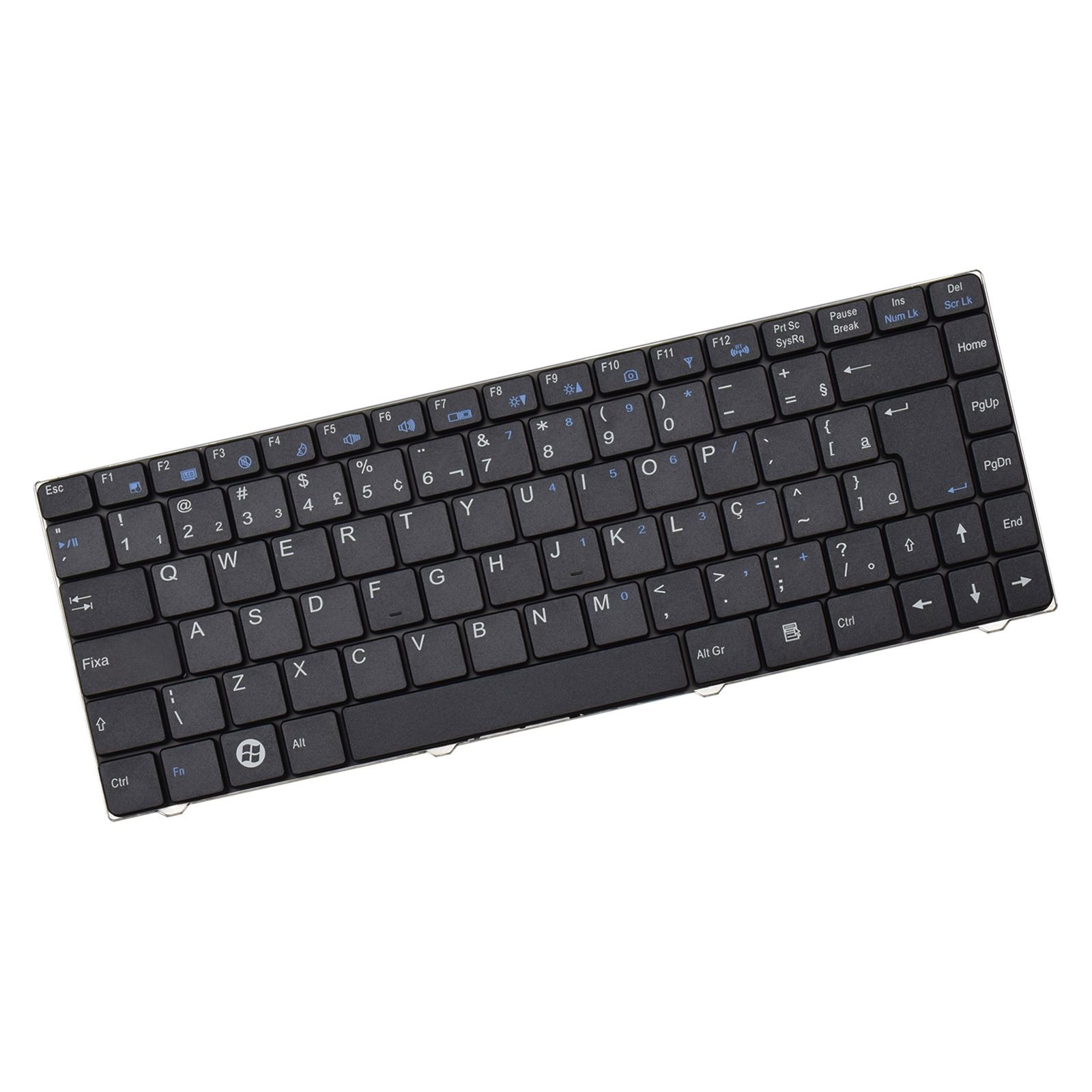 Teclado para Notebook Clevo W84, ABNT2 Preto, possui teclas confortáveis e 12 meses de garantia.