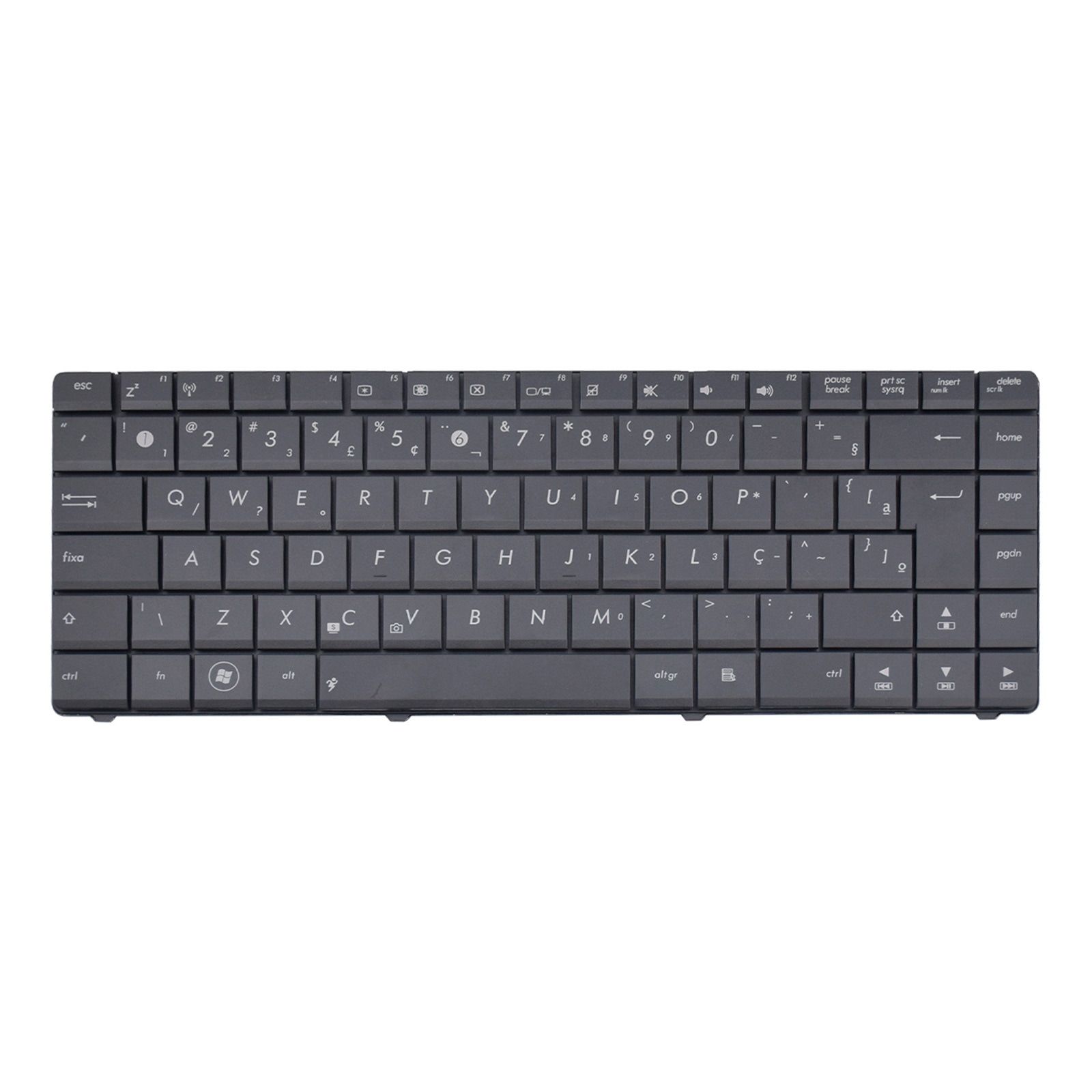 Teclado para Notebook Asus Part Number N43SM PK130J06A25, ABNT2 Preto, possui teclas confortáveis e 12 meses de garantia.