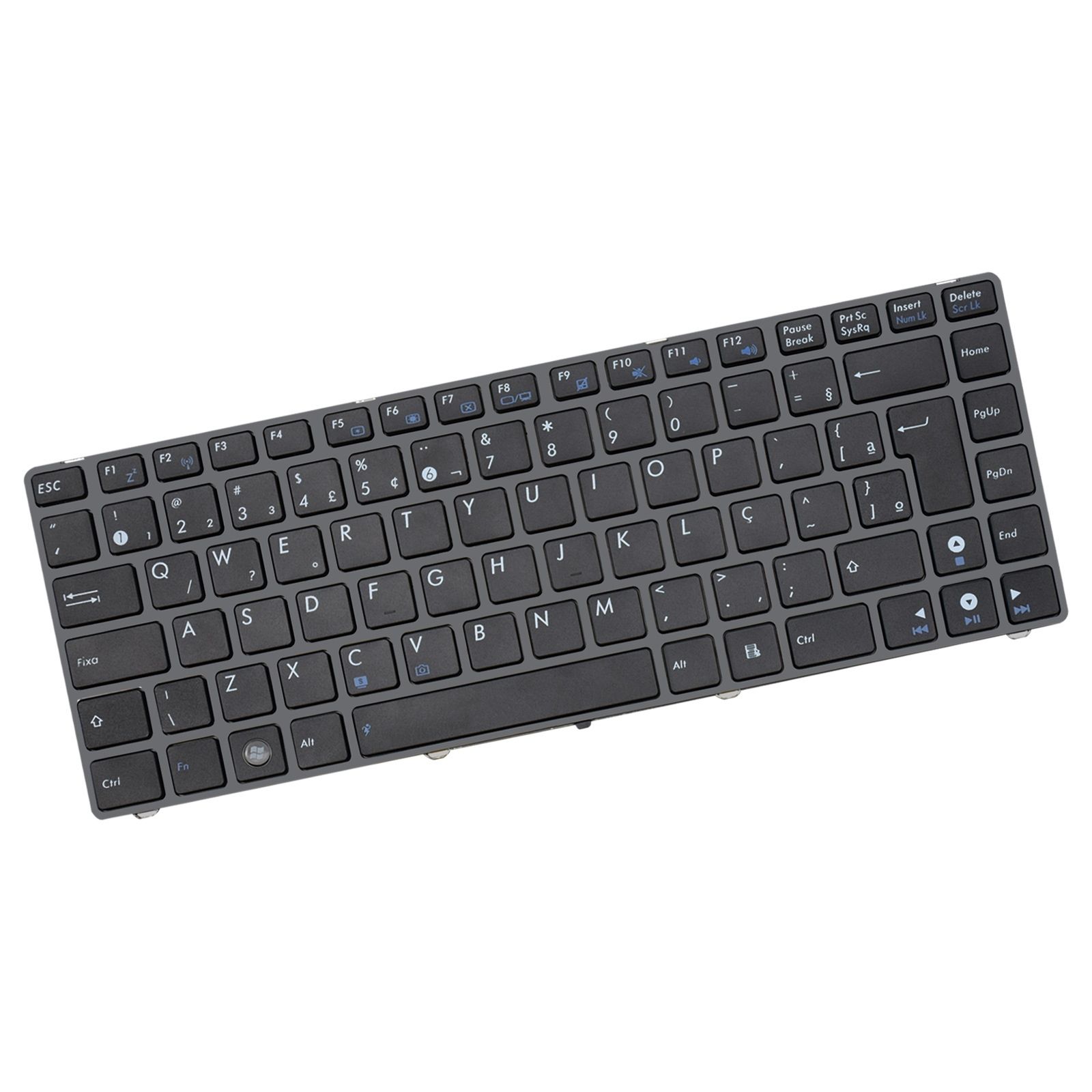Teclado para Notebook Asus X Series X43 X44H X45A X45C X45U P31 P43 K42, ABNT2 Preto, possui teclas confortáveis e 12 meses de garantia.