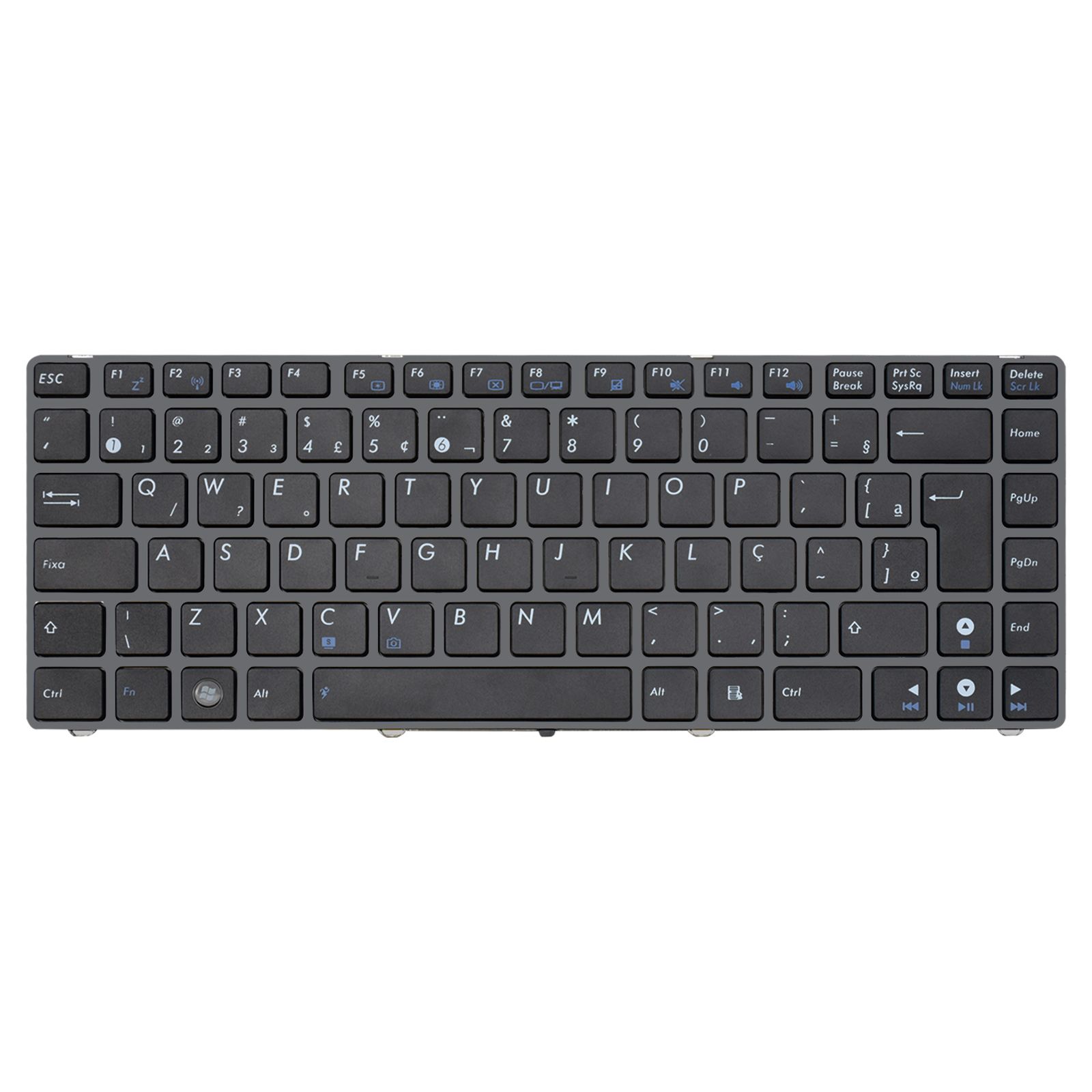 Teclado para Notebook Asus A Series com padrão ABNT2 Preto possui teclas confortáveis com Ç e 12 meses de garantia