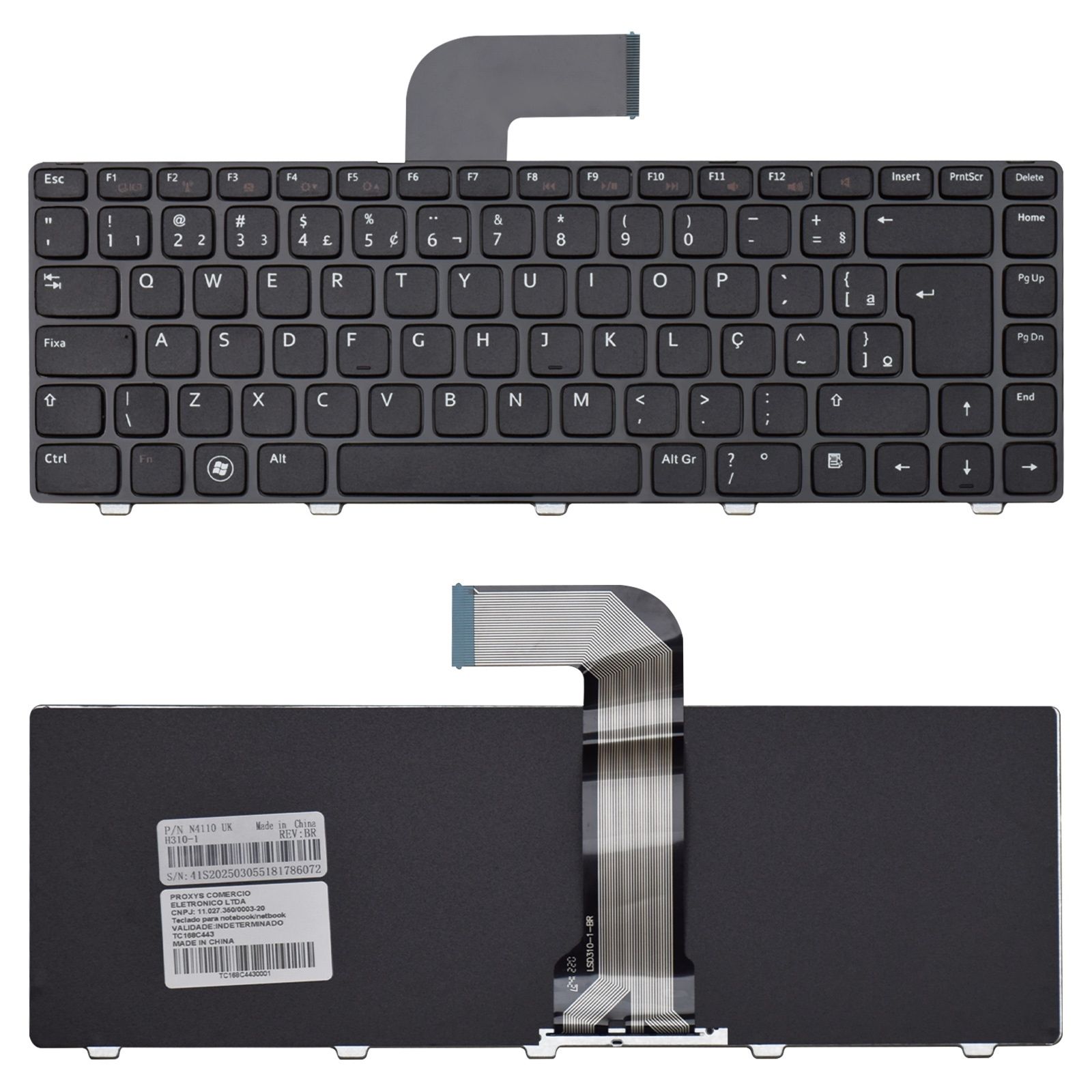 Teclado para Notebook Dell Inspiron P22G, ABNT2 Preto, possui teclas confortáveis e 12 meses de garantia.