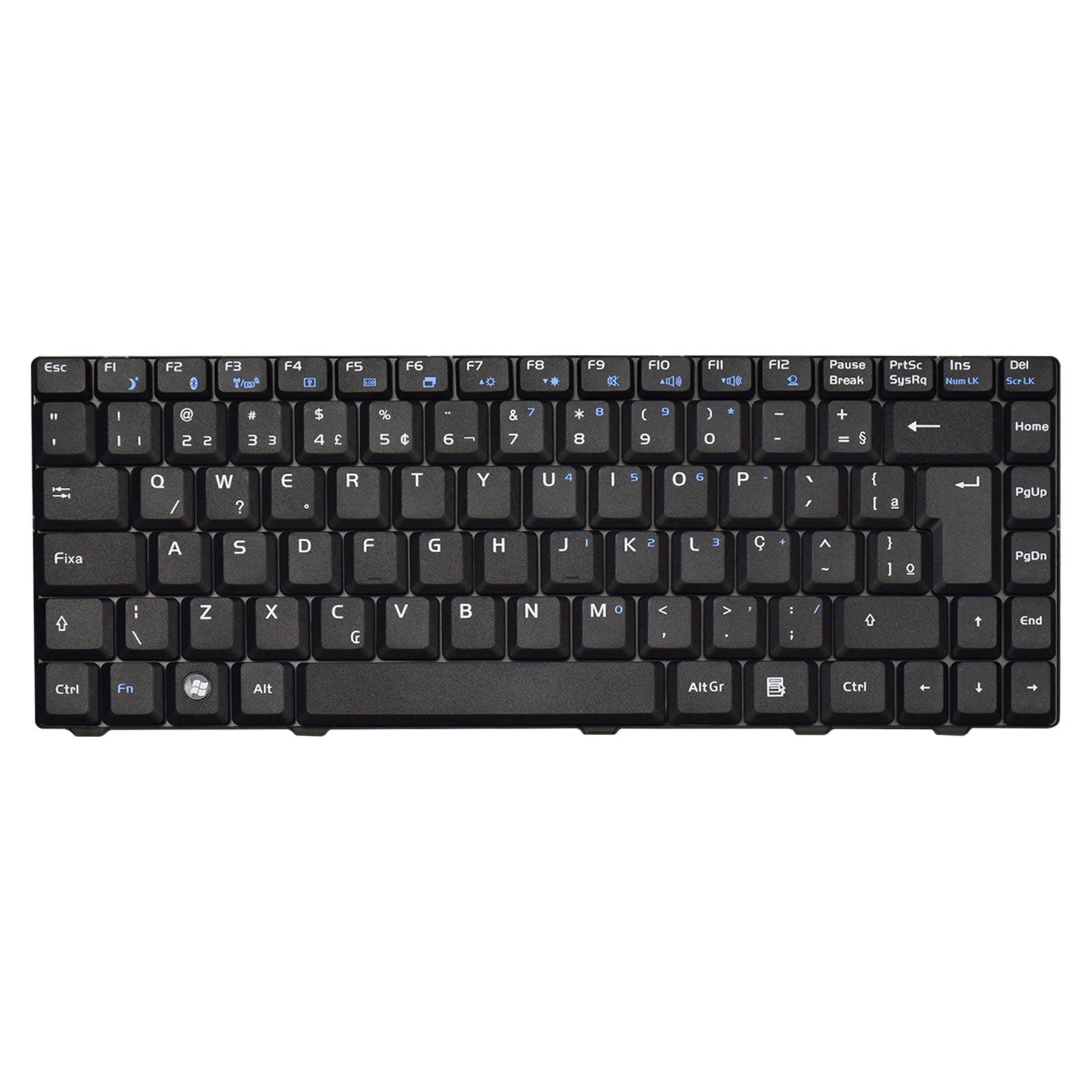 Teclado para Notebook Positivo Master N100, ABNT2 - F3 WI-FI Preto, possui teclas confortáveis e 12 meses de garantia.