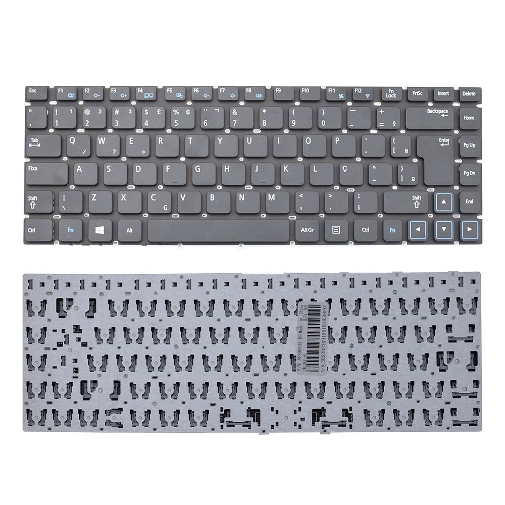 Teclado para Notebook Samsung Np Series NP300E4A-BD3BR, ABNT2 Preto, possui teclas confortáveis e 12 meses de garantia.