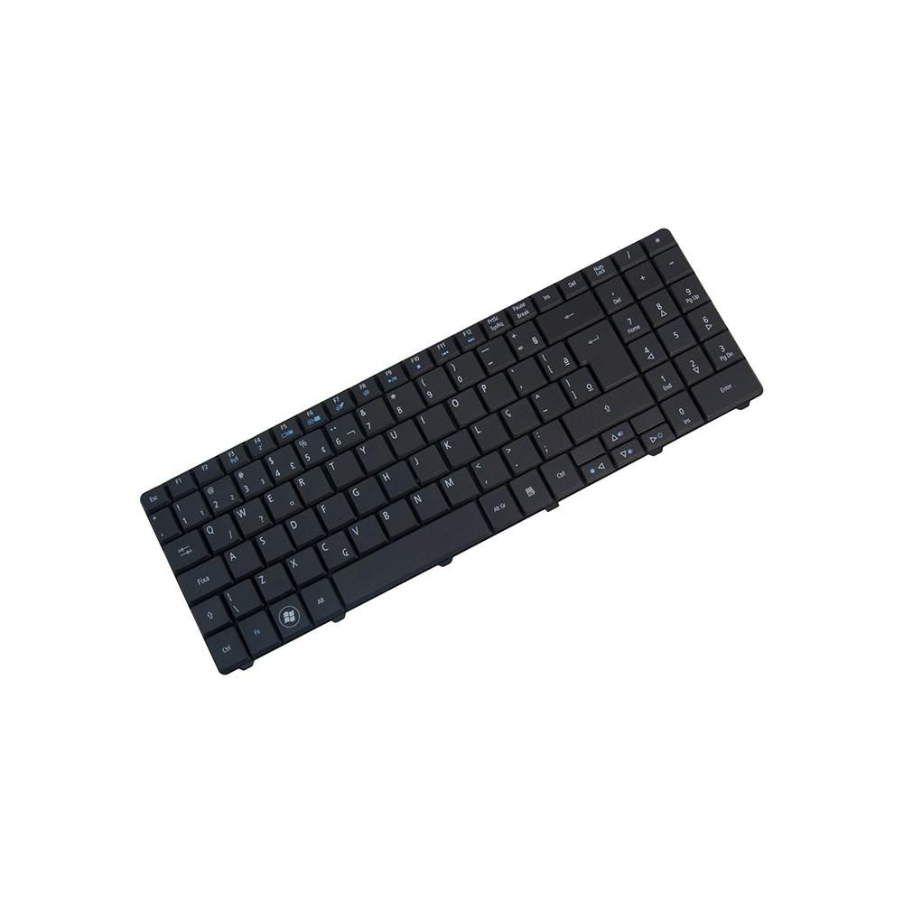 Teclado para Notebook Acer Aspire 5534, ABNT2 - UK Style Preto, possui teclas confortáveis e 12 meses de garantia.