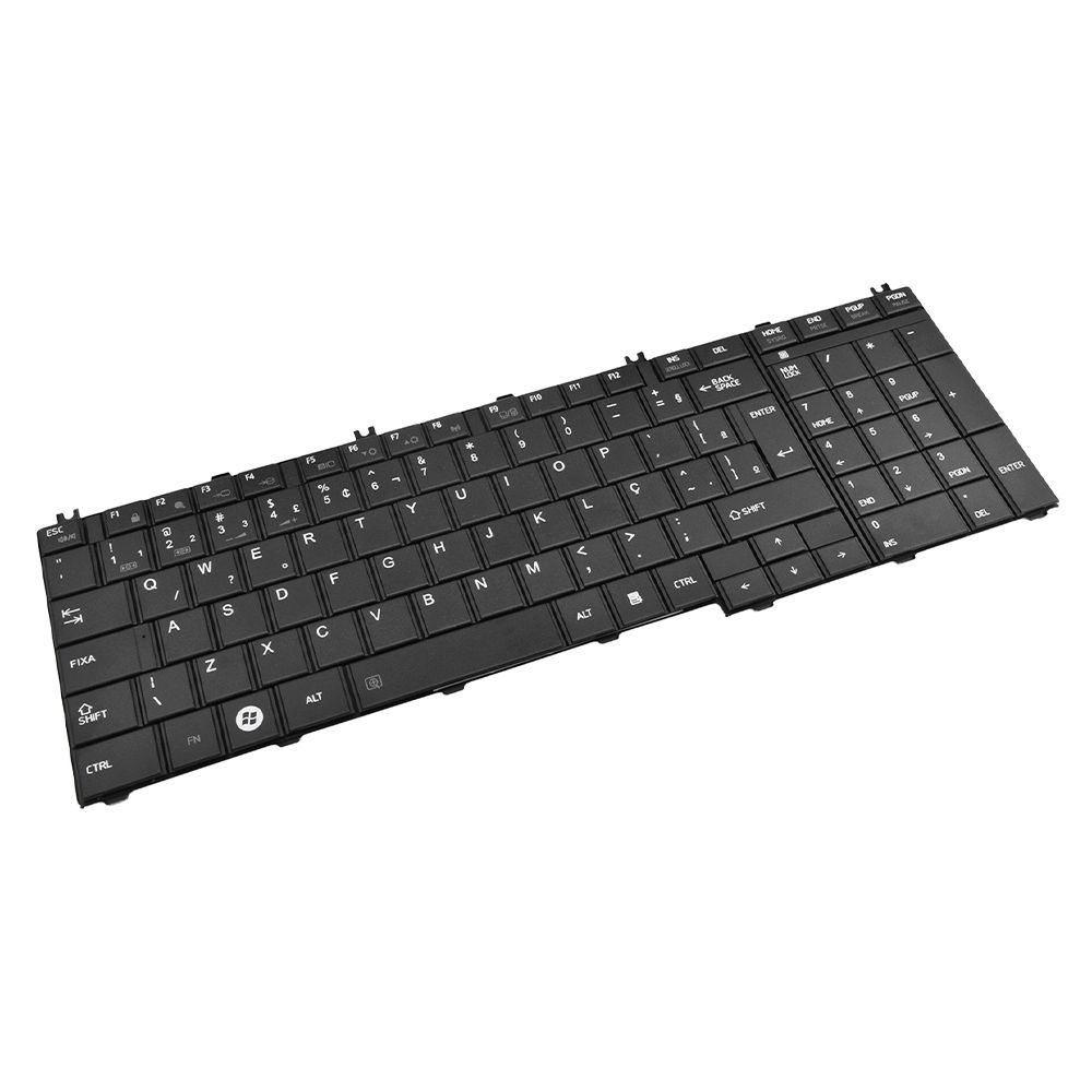 Teclado para Notebook Toshiba Satellite C660, ABNT2 Preto, possui teclas confortáveis e 12 meses de garantia.