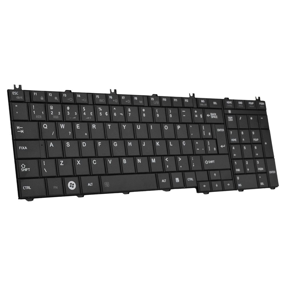 Teclado para Notebook Toshiba Satellite C660-143, ABNT2 Preto, possui teclas confortáveis e 12 meses de garantia.