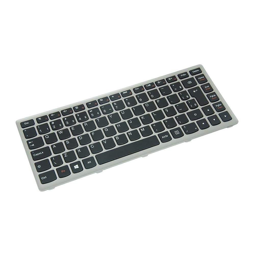 Teclado para Notebook Lenovo Ideapad S400-20195, ABNT2 Preto, possui teclas confortáveis e 12 meses de garantia.